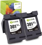 Lot De 2 Cartouches D'Encre Reconditionnées Pour Hp 301Xl Black 301Xl Hp 301 Noir Pour Hp Deskjet 1000 1050 3050 Envy 4500 5530