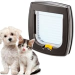 Ferplast Swing 1 Universal Cat Flap for Dogs and Cats - 2 Selectable Closing Modes - Magnetic Anti-Oscillation - Transparent Door - Brown