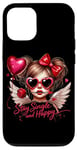 Coque pour iPhone 12/12 Pro Ailes d'ange « Stay Single And Happy Heart »