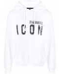 Dsquared2 Mens Icon Paint-splatter Cotton Hoodie White - Size Large