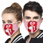 10 PCS 𝐌𝐀𝐒𝐊 Disposable Breathable Valentine's Day Love Print for Adult-Dustproof Reusable Bandana for Woman Man