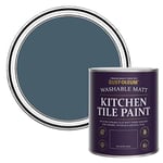 Rust-Oleum Blue water resistant Kitchen Tile Paint in Matt Finish - Blueprint 750ml