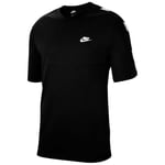 NIKE MEN'S NSW HYBRID CREW NECK T-SHIRT TEE BLACK WHITE SPORTSWEAR SWOOSH RETRO