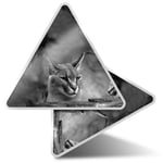 2 x Triangle Stickers  7.5cm - BW - Caracal African Lynx Cat  #38979