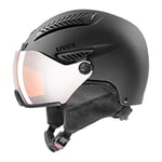 uvex Hlmt 600 Visor - Casque de Ski pour Hommes et Femmes - avec Visière - Réglage de la Taille Individuel - Black Matt - 57-59 cm