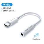 Vention Type C vers 3,5 Jack Écouteur USB-C Type C vers 3,5 mm Casque Adaptateur AUX Câble audio pour Huawei P40 P30 Pro Xiaomi 10 Nouveau, Blanc BGIWA- 10 cm