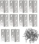 10 x Acier Inoxydable Charniere Meuble Cabinet Tiroir Charnière Bout + 60 x Remplacement Vis de Charnière pour Cuisine Chambre à Coucher Salle de Bain Armoire Bibliothèque