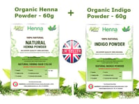 Organic Henna Powder + Organic Indigo Powder - Natural Hair Color/dye Kit