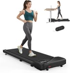 Tapis Roulant THERUN 2,5 HP Tapis de Course Extra Large Treadmill avec Télécommande Tapis Roulant avec Affichage LCD Walking Pad 6 km/h Compact pour Maison et Le Bureau (Noir)