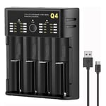 4-Slot LCD Display Battery Charger for 1.2V-1.4V AAA/AA/A/SC/C/F6 Ni-MH/Ni-Cd