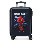 Marvel Spiderman Action Valise Trolley Cabine Bleu 37x55x20 cms Rigide ABS Serrure à combinaison 34L 2,6Kgs 4 roues doubles Bagage à main