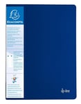 Exacompta - Réf. 88202E - Carton de 20 Protège-documents avec porte étiquette 3 faces Up Line - 20 pochettes - 40 vues - pour A4 - dimensions 24 x 32 cm - couverture en polypro rigide opaque - bleu