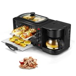 3 in 1 mini oven, toaster oven, electric oven, Multifunctional Toaster, Coffee Maker, Multifunctional Household Kitchen Cookware,black,With cover