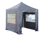 All Seasons Gazebos | Tonnelle Pliante 2.5x2.5m avec 4 Parois Latérales et Pack d'Accessoires | Matériaux Robustes, Entièrement Étanches et de Haute Qualité (Gris Métallisé)