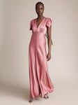 Ghost Delphine Bias Cut Satin Maxi Dress