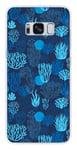 Coque en silicone imprimée compatible Samsung Galaxy S8 Corail bleu