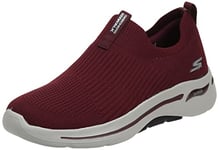 Skechers Women's Go Walk Arch Fit Iconic Sneaker, Burgundy, 10 UK