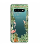 Coque Galaxy S10 PLUS Tropical day Flamant Ananas summer Exotique fleur