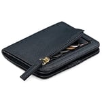 GAEKEAO Portefeuille Femme Cuir Slim Porte Carte avec RFID Blocage Fermeture éclair Poche à Monnaie, Petits Porte Monnaie Femmes avec fenêtre d'identification