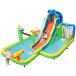 Helloshop26 - Toboggan aquatique gonflable géant costzon pour enfants piscine à éclaboussures sures mur d'escalade canons à eau lancer d'anneaux