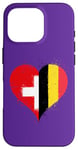 Coque pour iPhone 16 Pro Coeur pour Fier Suisse Belge Un Drapeau Belgique Suisse