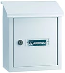 ARREGUI V4091 Boîte aux lettres en acier pour porte, mur et portail, Boîte aux lettres intérieure avec fente de 23 x 4 cm, Taille S (Courrier A5), Résistant aux intempéries, Installation facile, Blanc