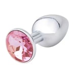 Anal Toys Butt Plug Sex Toy BuzzPinky Beginner Metal Jewelled Small Pink