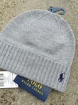 Genuine BOYS 8-14yrs POLO RALPH LAUREN Grey 100% Wool BEANIE Hat CUFF Tag