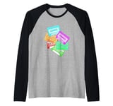 Cassette Tapes Collection Colorful Cassette Tape Raglan Baseball Tee