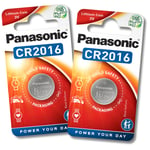 2 x PANASONIC CR2016 3V Lithium Coin Cell Button Batteries DL2016 2016 Long Exp