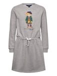 Ralph Lauren Kids Polo Bear Fleece Dress Grå