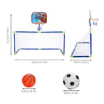 Indoor Outdoor Mini Basketball Soccer System Backboard Football Guard Balls Kit