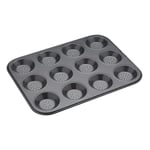 MasterClass Crusty Bake Non-Stick Shallow 12 Hole Baking Tin