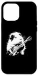 Coque pour iPhone 12 Pro Max Cochon d'Inde jouant de la guitare électrique Rock Star Guitarist