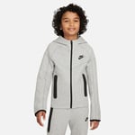 Nike Hettegenser NSW Tech Fleece 24 - Grå/Sort Barn, størrelse M: 137-147 cm