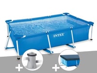 Kit piscine tubulaire rectangulaire Intex 3,00 x 2,00 x 0,75 m + Filtration à cartouche + Bâche de protection