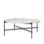 GUBI TS Round coffee table White carrara marble, ø105, black stand