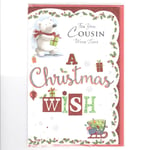 Cousin Christmas card Colour inside With love Simon Elvin card