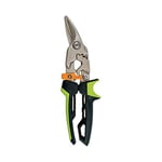 Fiskars PowerGear Aviation Snip Right Cut, 40% More Power, Length 24,7cm, Heat-Treated Steel Blade/Plastic Handle, Black/Green/Orange, 1027208