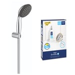 GROHE Vitalio Start 100 & QuickGlue S1 - Wall Holder Hand Shower Set (2 Spray Hand Shower 10cm with Water Saving Technology and Anti-Limescale System, Wall Holder, Shower Hose 1.75m), Chrome, 27950000