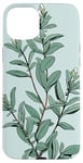 iPhone 15 Plus Leaves Botanical Plant Line Art Sage Green Wildflower Floral Case