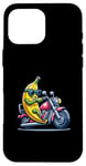 Coque pour iPhone 16 Pro Max Banane Moto Cool Conduire Amusant Lunettes