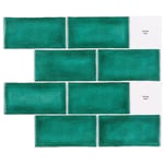 Linghhang - Papier Peint Carrelage Autocollant Vert 30 x 25 cm Style Mosaïque Sticker Mural Film Décoratif Imperméable pour Carreaux de Mur de Salle