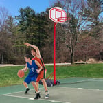 Adjustable Basketball Stand Backboard with Wheels, 2.1-2.6m Height Adjustable