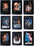 HWC Trading A3 FR Star Wars Complete Saga Movie Poster Collection Cast Signed Gift Framed Printed Ford Hamill Fisher Portman Ridley McGregor Gifts Print Photo Picture Display