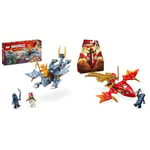 LEGO Ninjago Le Jeune Dragon Riyu, Set de Jeu avec 3 Minifigurines de Ninjas & Ninjago L’Attaque du Dragon Rebelle de Kai, Set Ninja avec Jouet de Dragon et Figurines incluant Kai