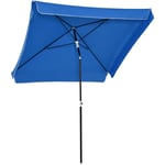 Outsunny - Parasol inclinable rectangulaire métal polyester haute densité 2L x 2l x 2,6H m bleu