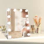 KOMLIEE Miroir de Maquillage avec éclairage, 12 LED à intensité Variable, 3 températures de Couleur réglables et écran Tactile, Miroir de Maquillage pour la Maison, la Chambre à Coucher, Le Dressing