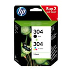 Original HP 304 Black & Tri-Colour Ink Cartridge Multipack (3JB05AE)