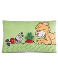 NICI Coussin moelleux Ours Milo avec radis 2D - Coussin moelleux avec ours en peluche pour filles, garçons & bébés, Coussin rectangulaire en peluche, 43 x 25cm - 49449